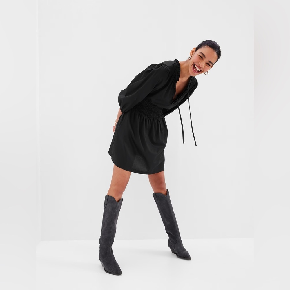 Gap Smocked Waist Puff Sleeves Mini Dress